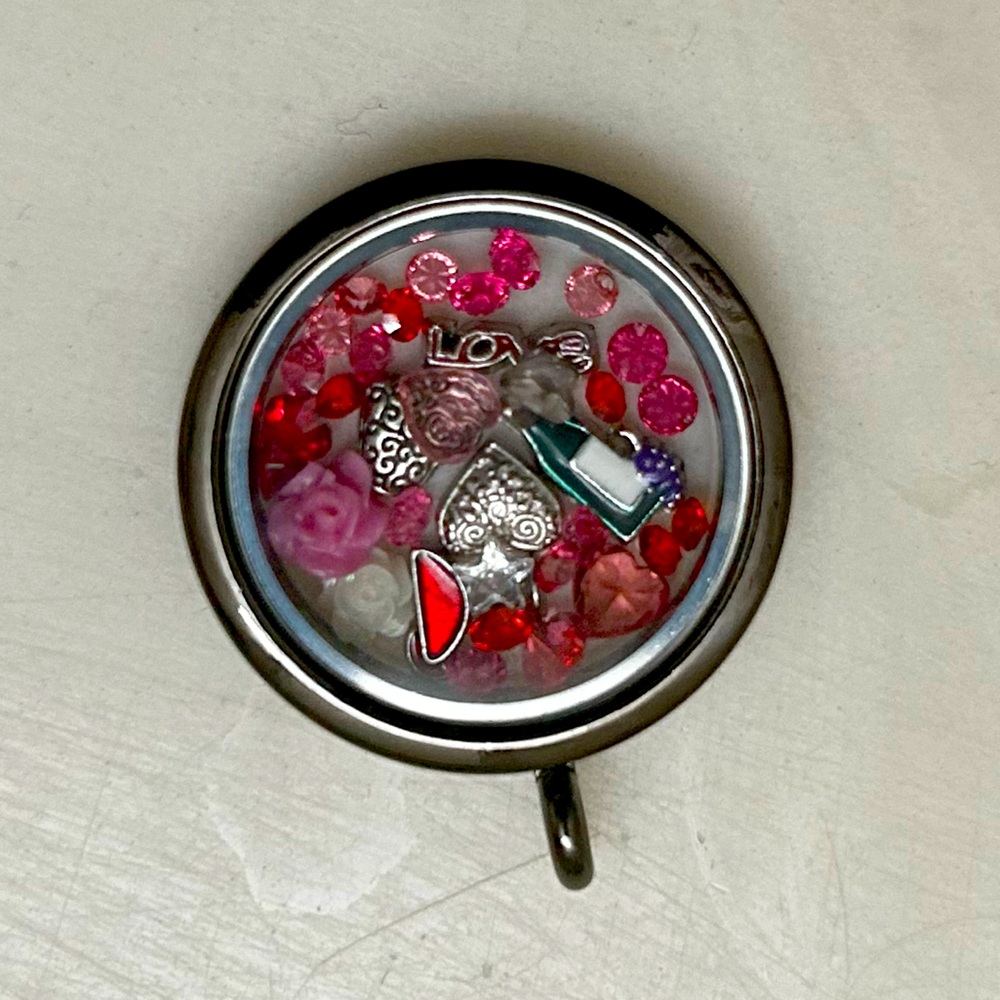 Hand-Made Valentines Day Floating Charm Necklace